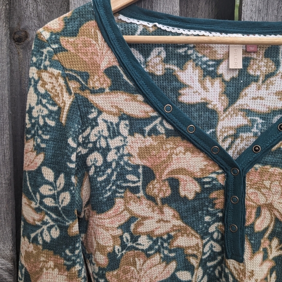 Anthropologie Pilcro Waffle Henley Top - Picture 3 of 3